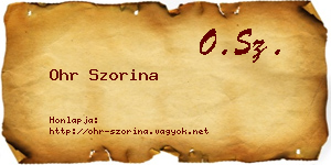 Ohr Szorina névjegykártya